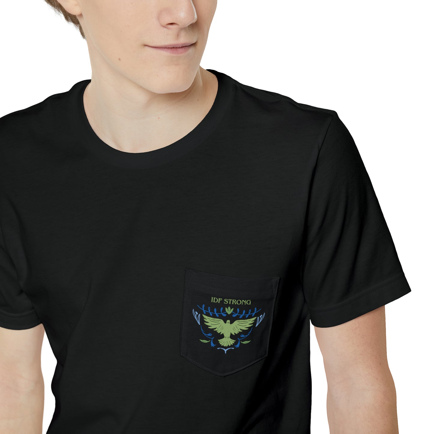 IDF Strong Army Green Unisex Pocket T-shirt