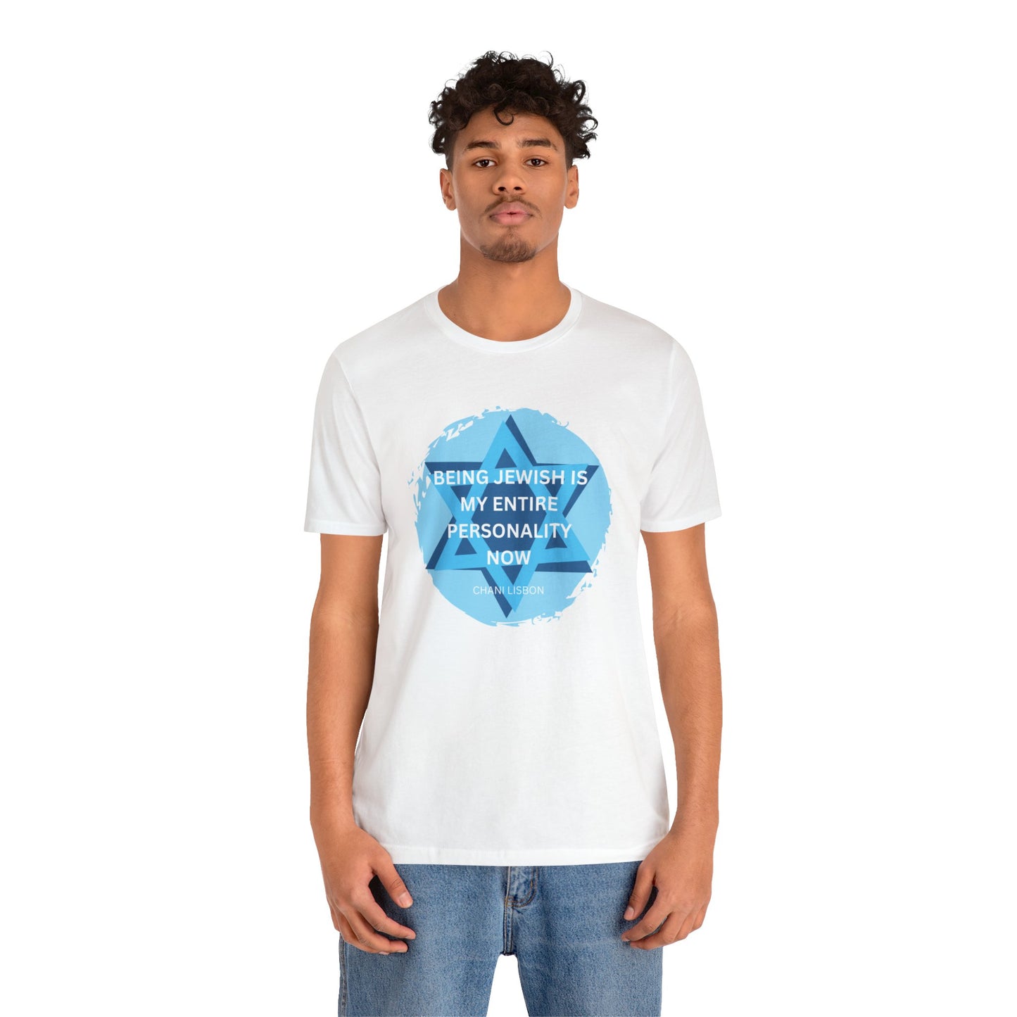 Chani Libson Jewish Personality Quote Design G Blue Unisex Jersey Short Sleeve Tee