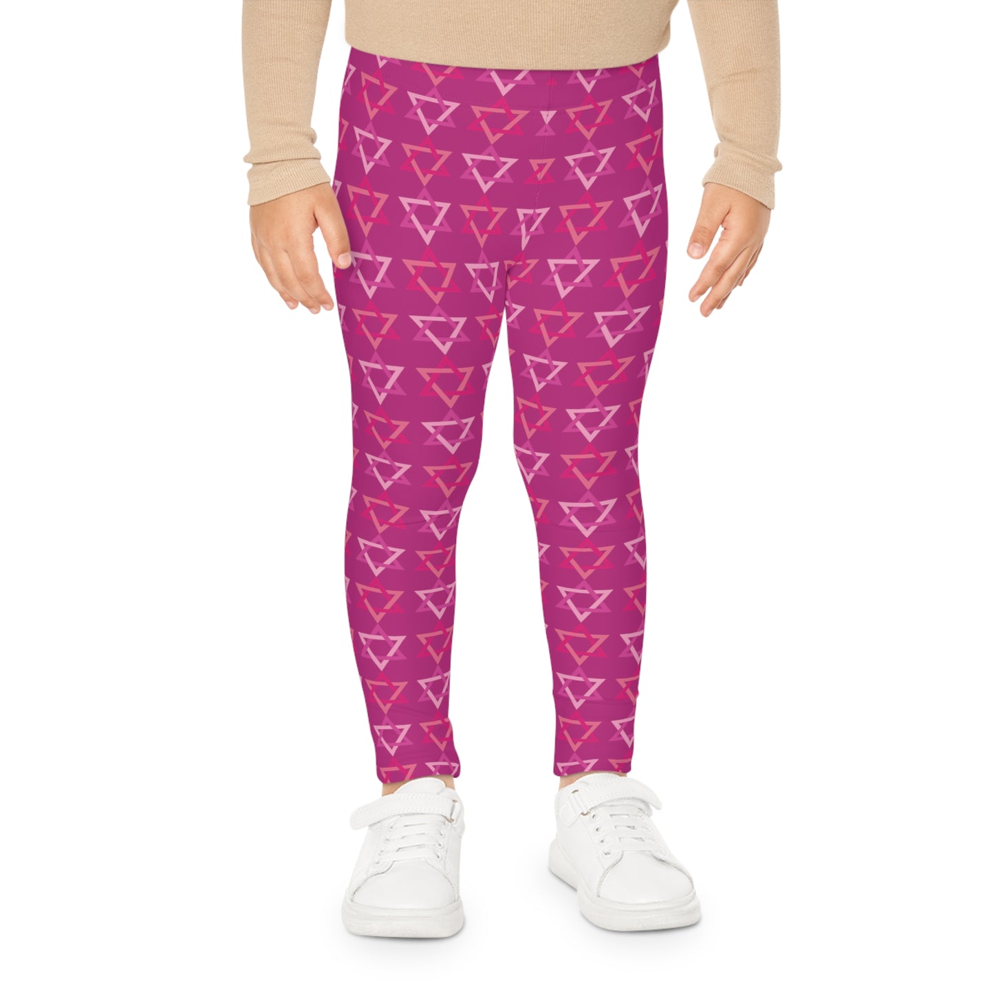 David Pinks Magan David Pattern on Hot Pink Kids Leggings