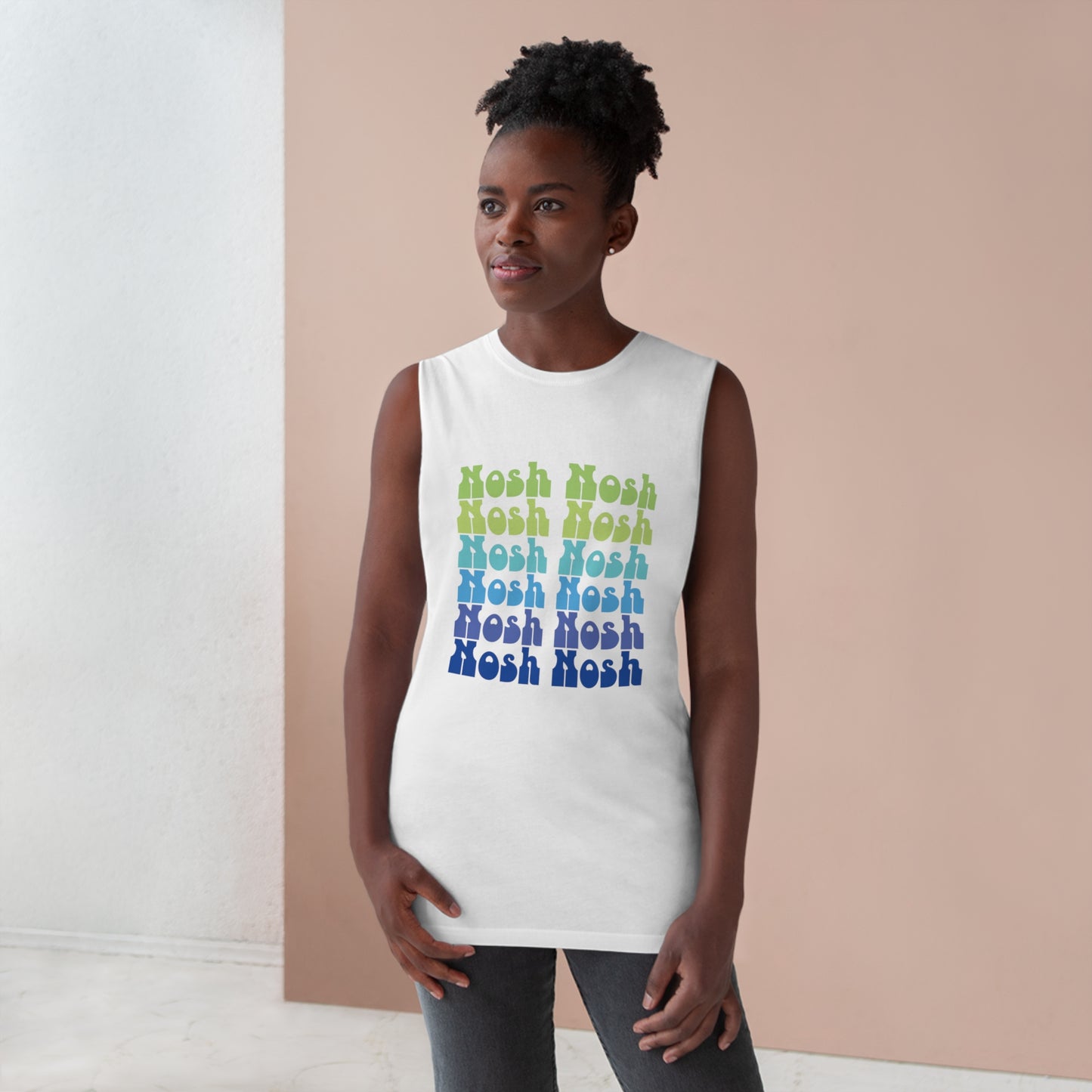 Nosh Nosh Green To Blue Unisex Barnard Tank