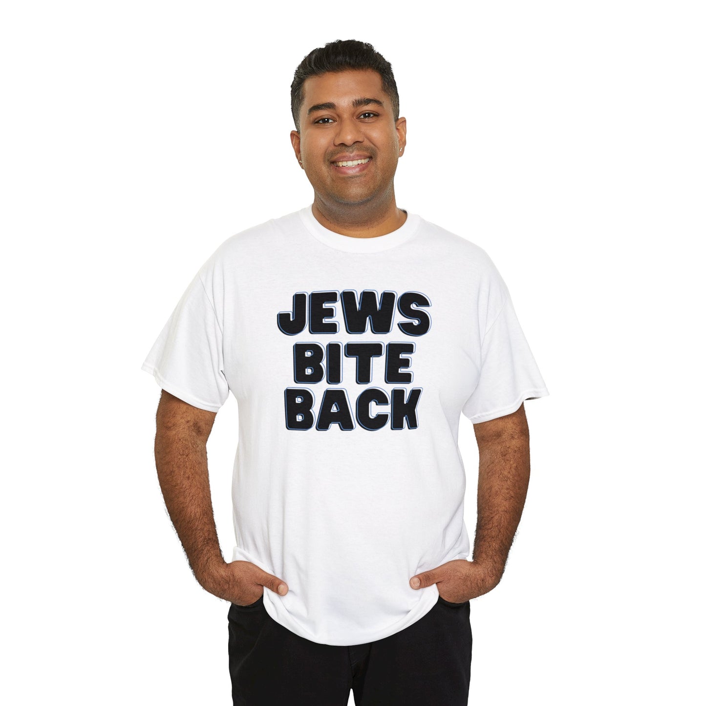 Jews Bite Back Black & Blue Unisex Heavy Cotton Tee