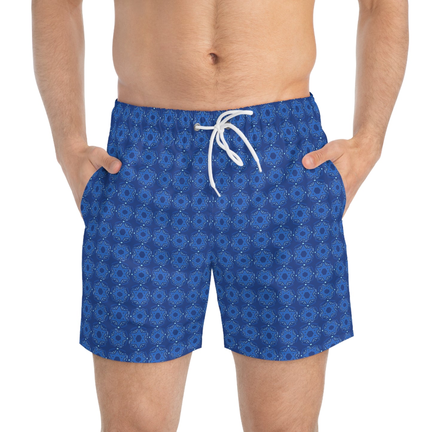 Yechiel Navy Star Swim Trunks