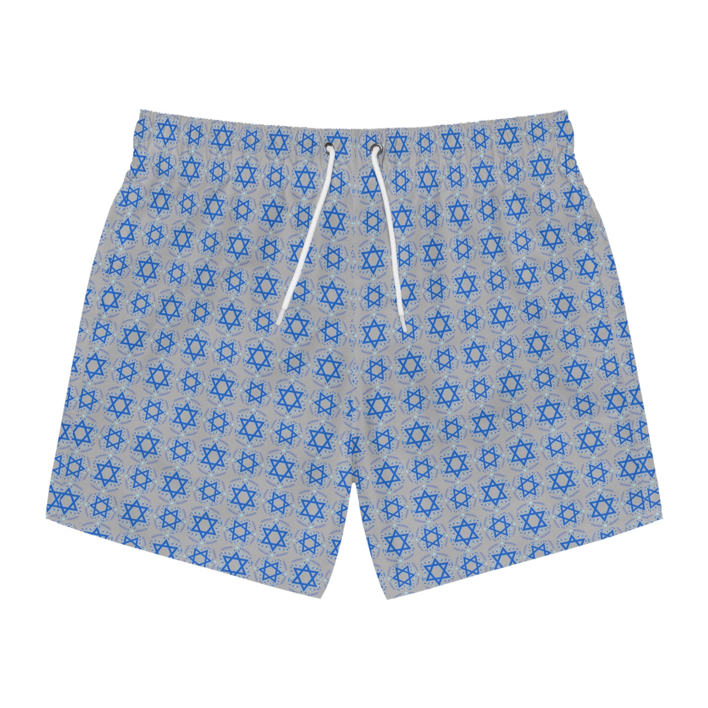 Yechiel Light Grey Star Swim Trunks