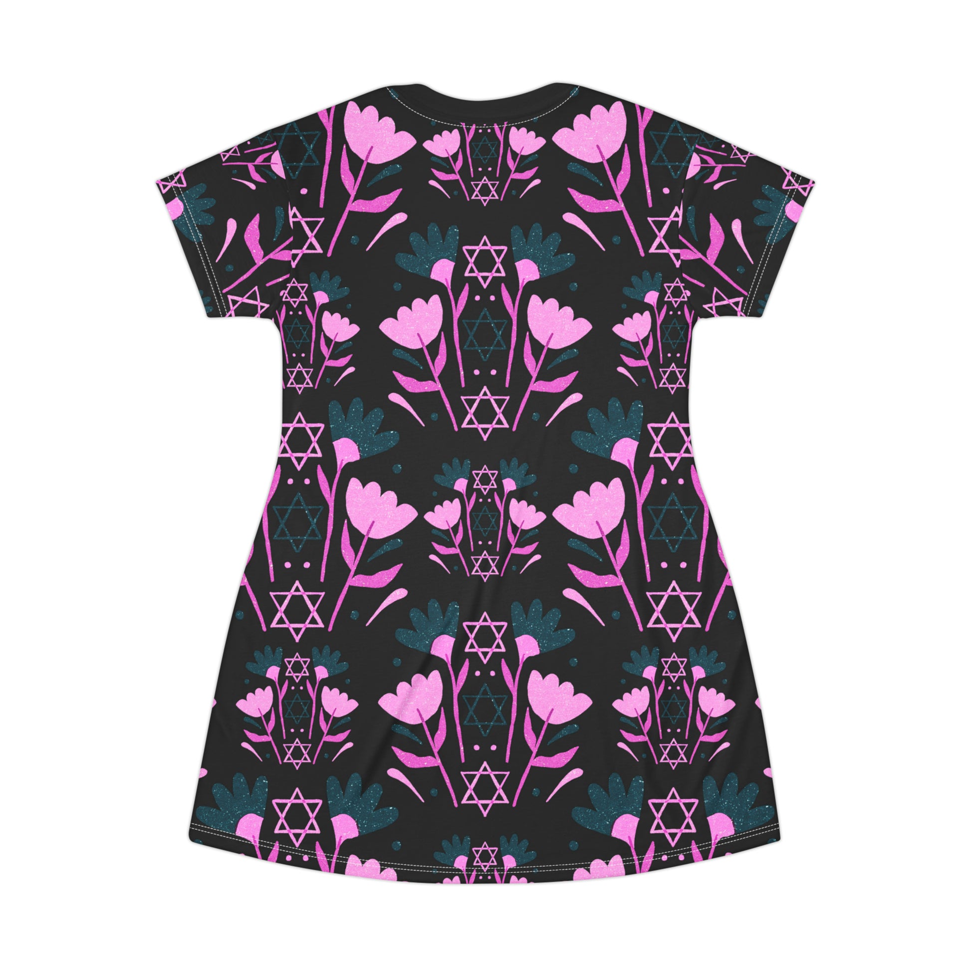 pink and black t shirt dress California T-Shirt Dress - Black/Pink