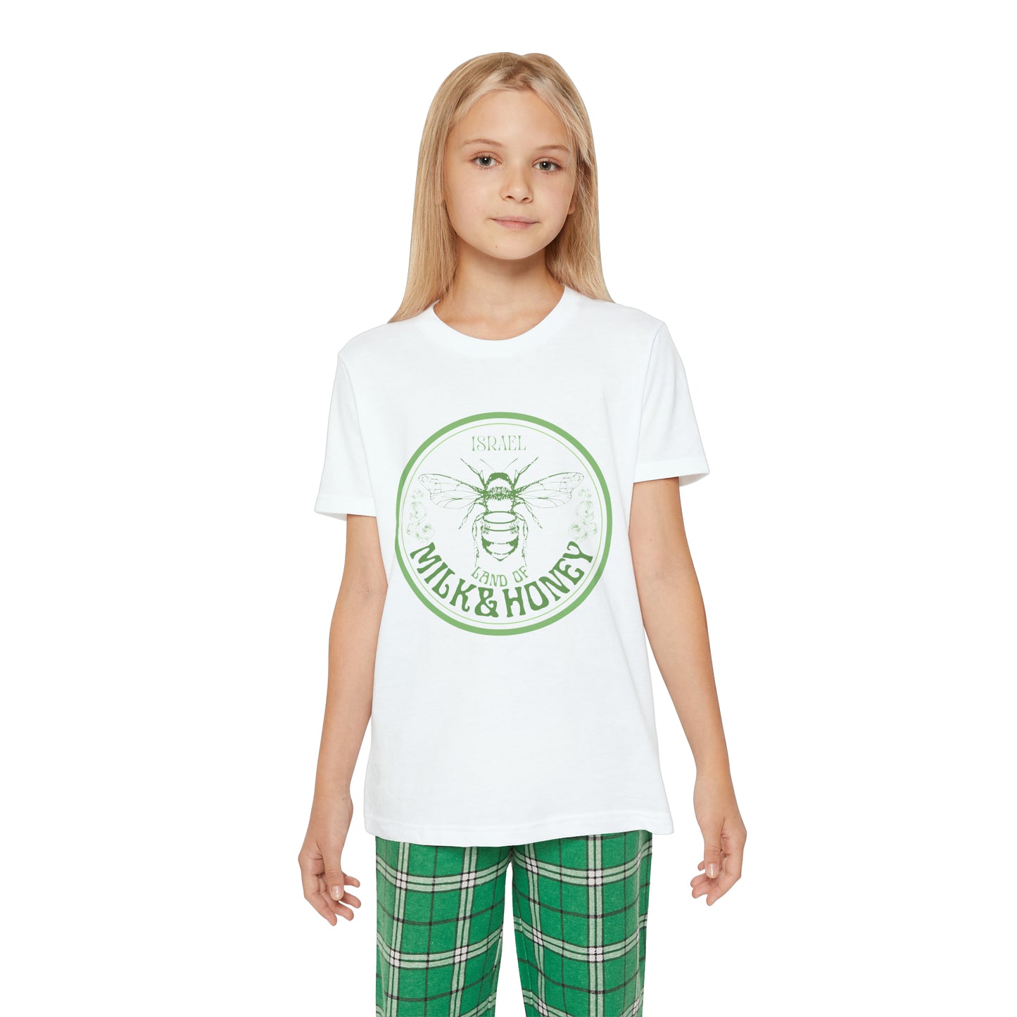 Israel Green Milk & Honey Badge Youth Short Sleeve Outfit Set