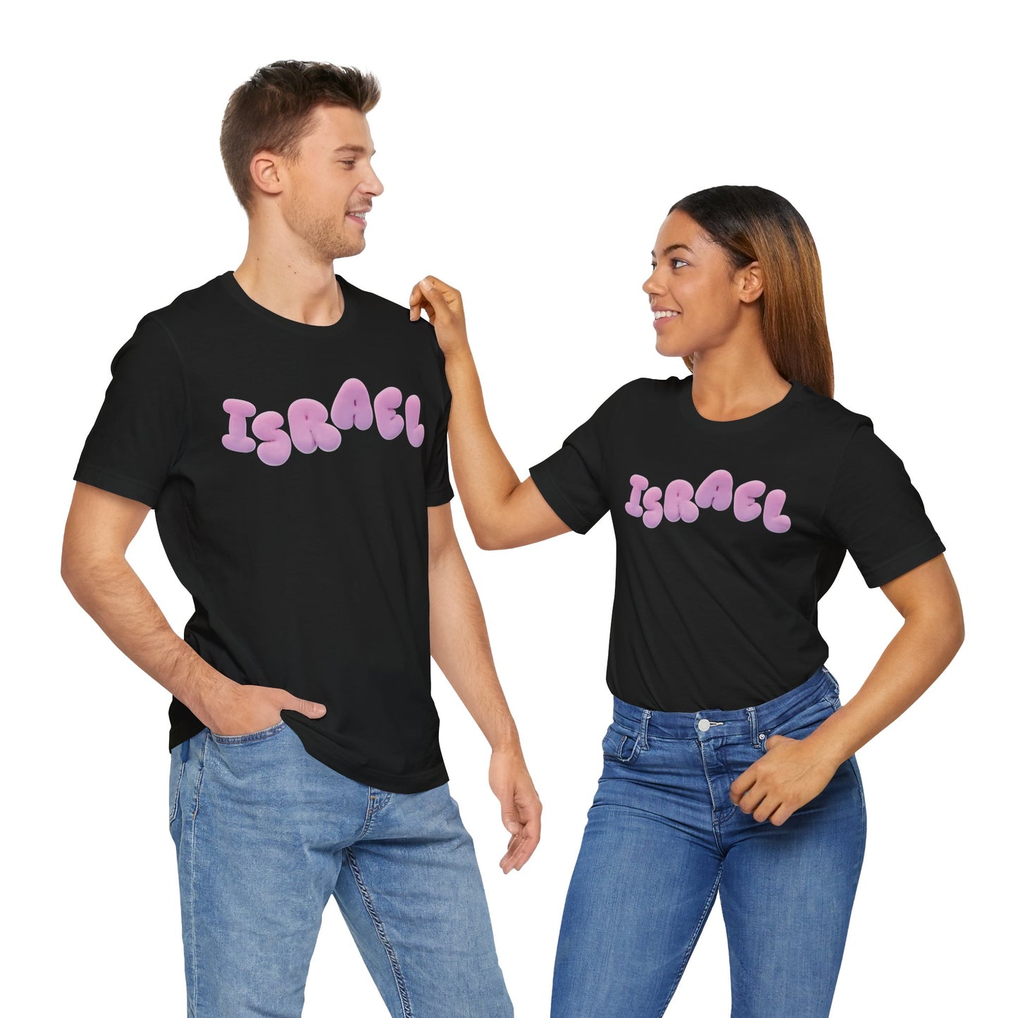 Israel Pink Cloud Bubbles Unisex Jersey Short Sleeve Tee