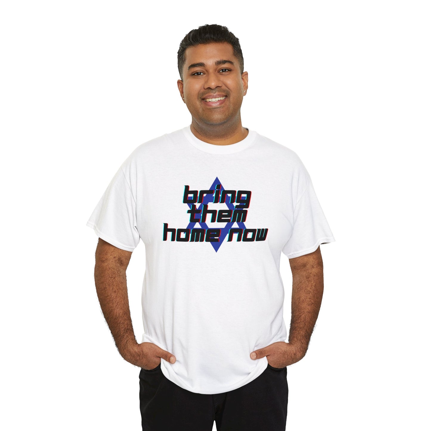 Bring Them Home Now Star of David Black & Blue Unisex Heavy Cotton Tee