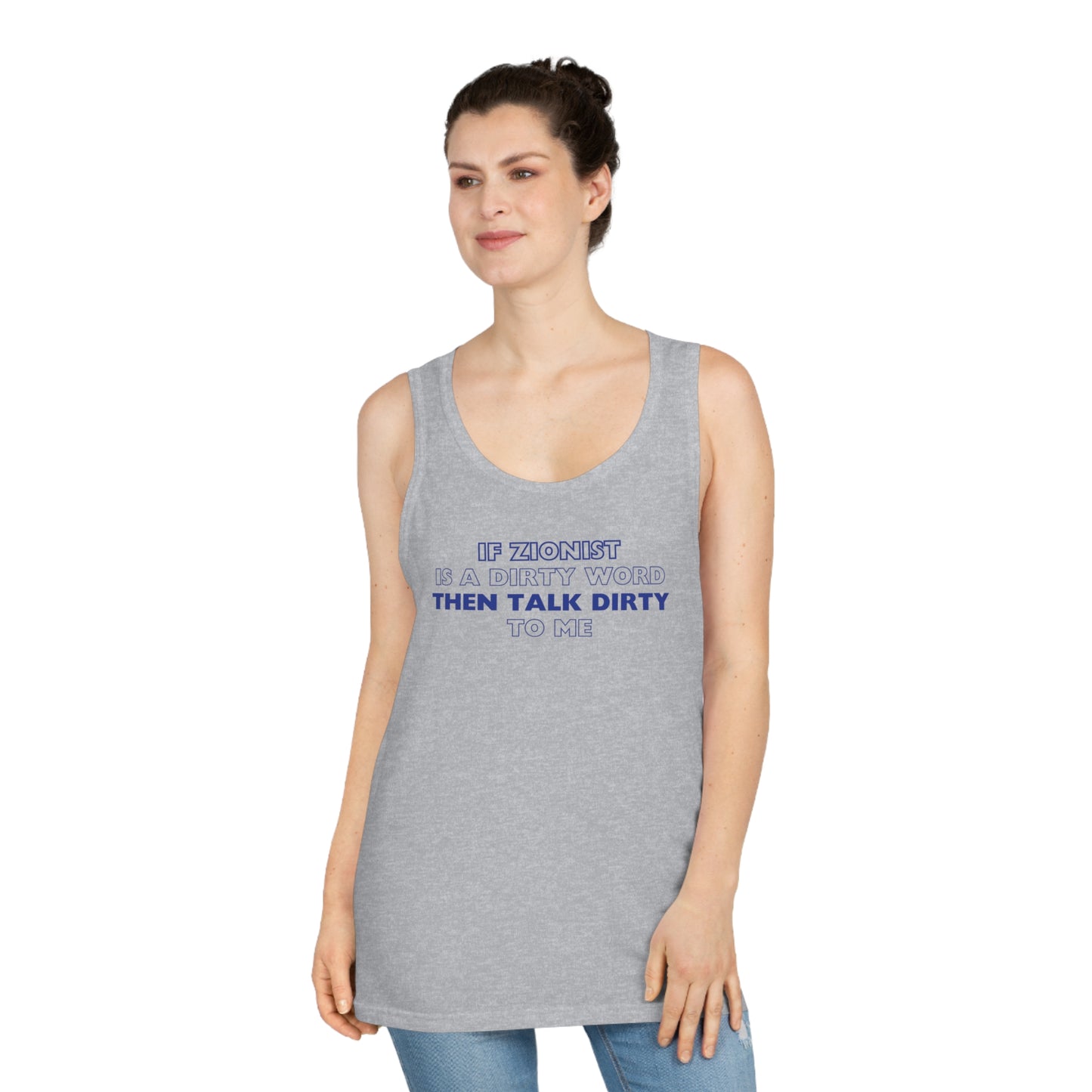 Talk Zionist To Me Navy Unisex Softstyle™ Tank Top