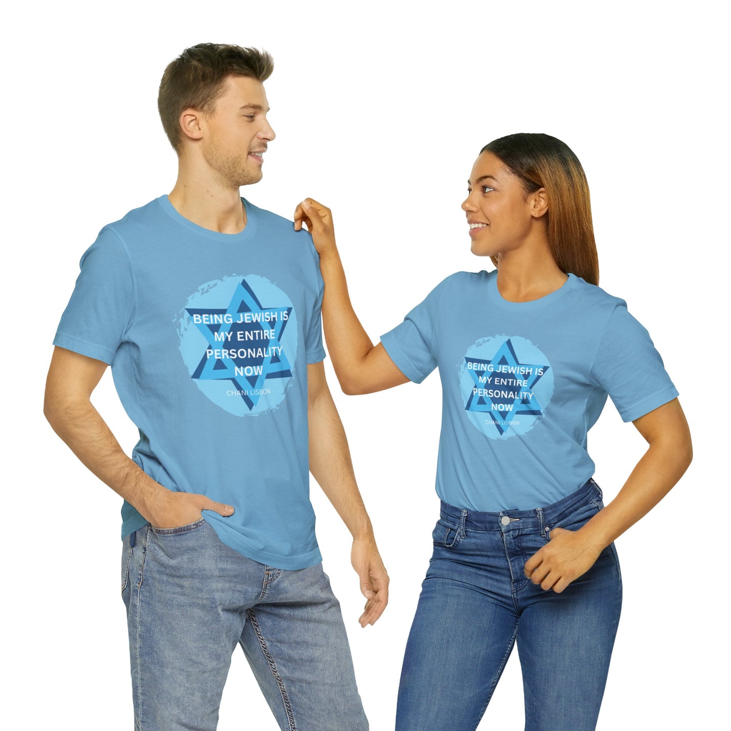 Chani Libson Jewish Personality Quote Design G Blue Unisex Jersey Short Sleeve Tee