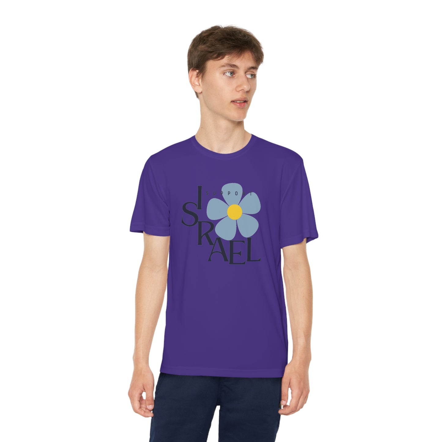 Isa Black Support Israel Flower Youth Competitor Tee