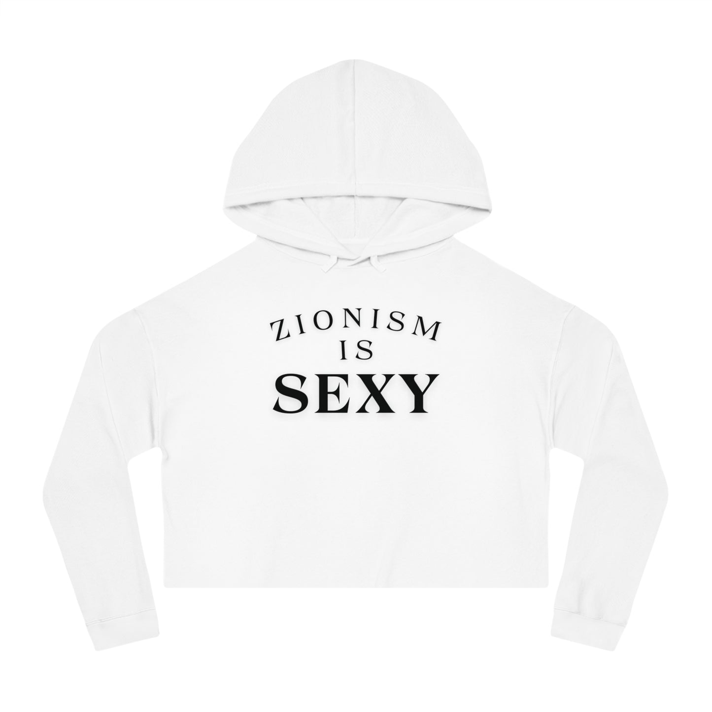 Zionism Is Sexy Curve Black Women’s Cropped Hooded Sweatshirt