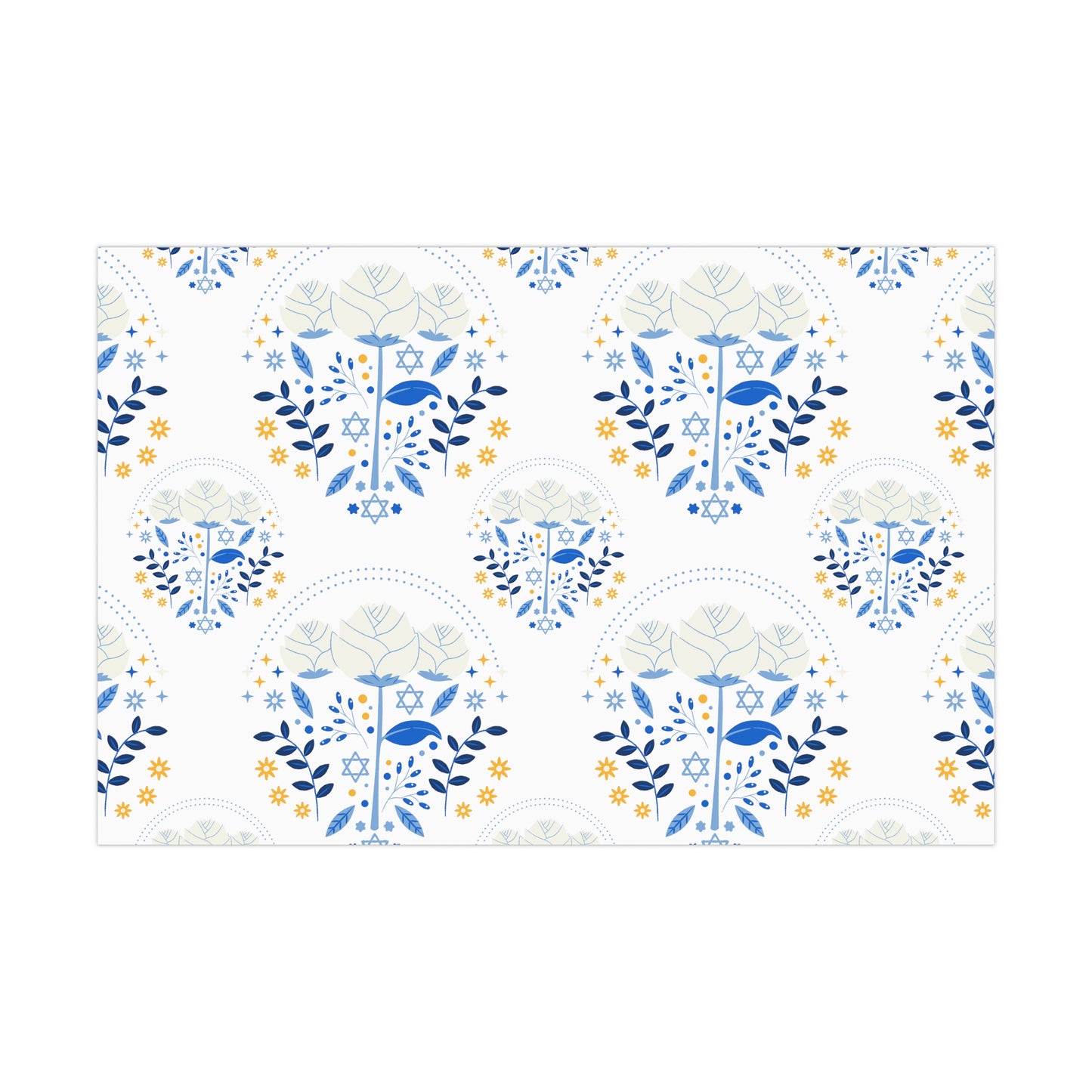 Blue & White Israel Pattern Gift Wrap Papers