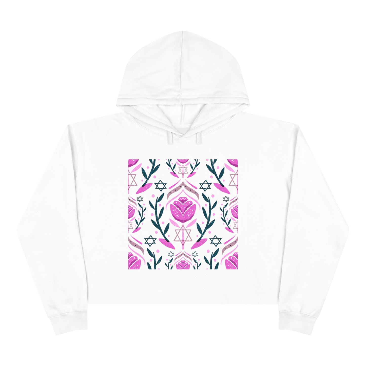 Yocheved Pink Crop Hoodie