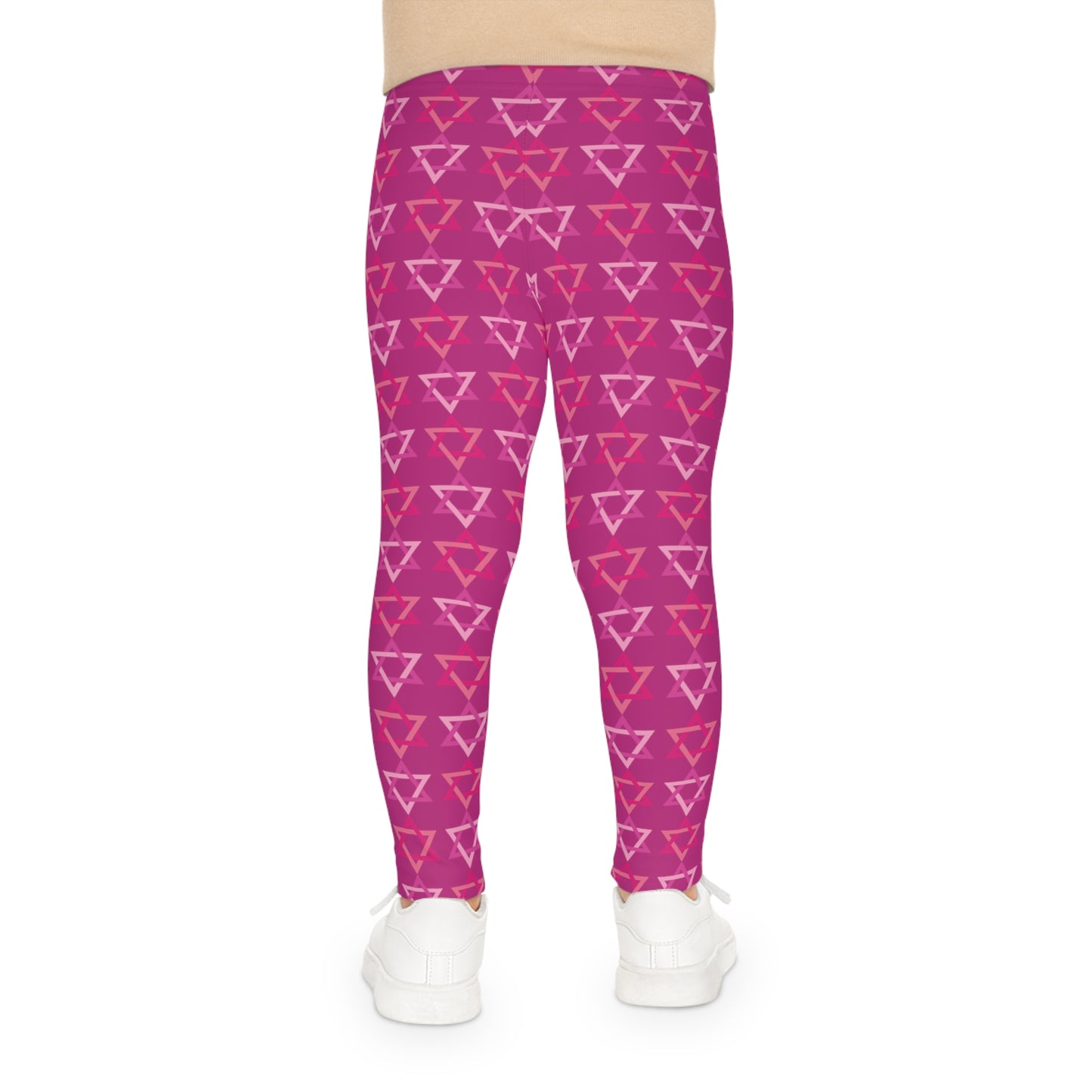 David Pinks Magan David Pattern on Hot Pink Kids Leggings