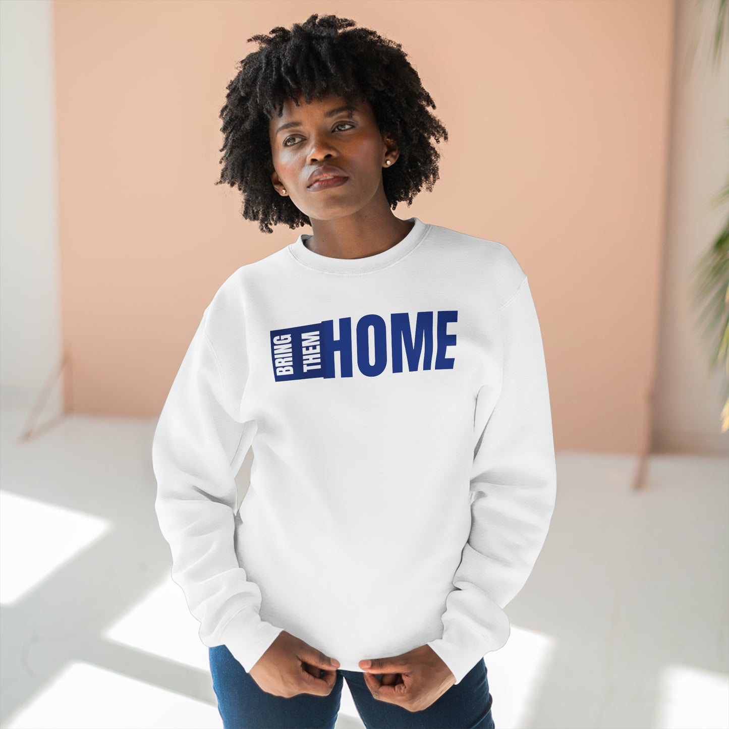 Bring Them HOME Blue & White Unisex Crewneck Sweatshirt