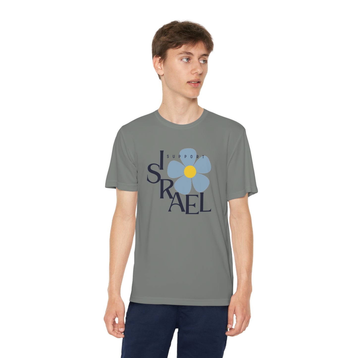 Isa Black Support Israel Flower Youth Competitor Tee