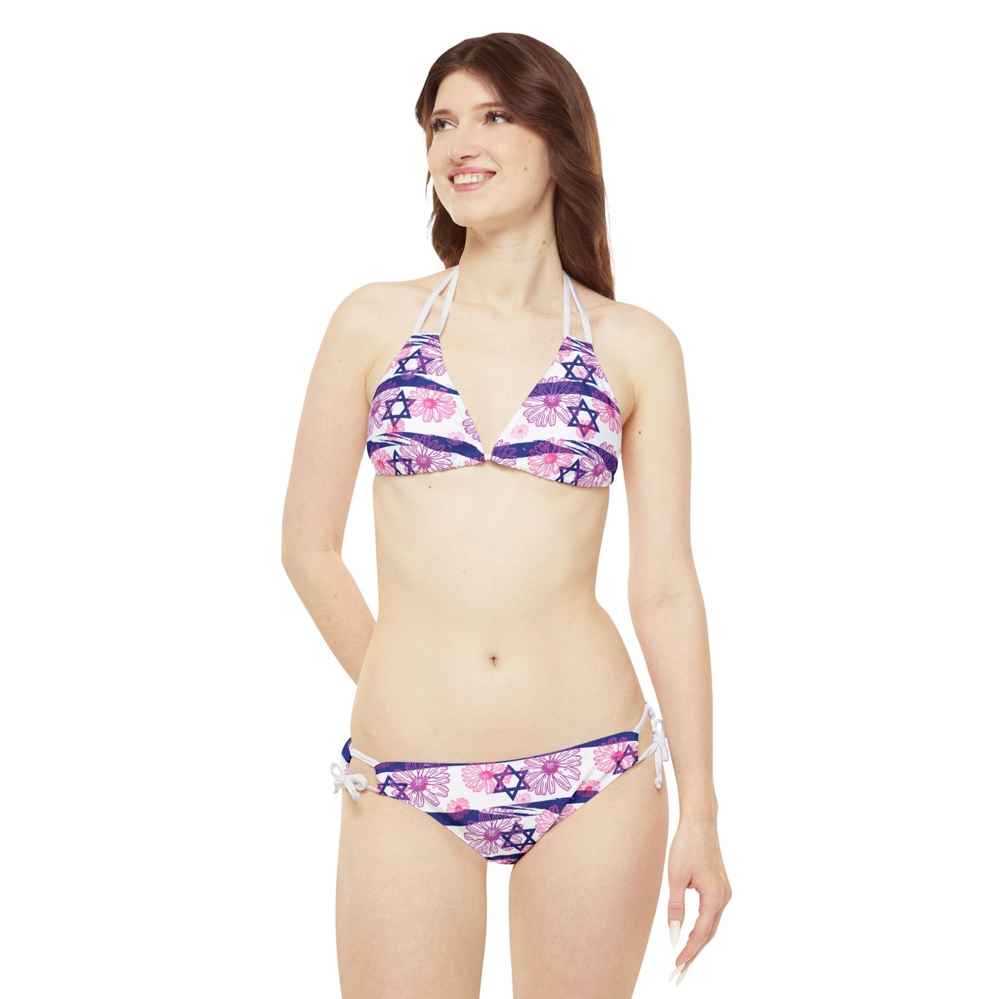 Israel Flowers Summer Swim Strappy Bikini Set