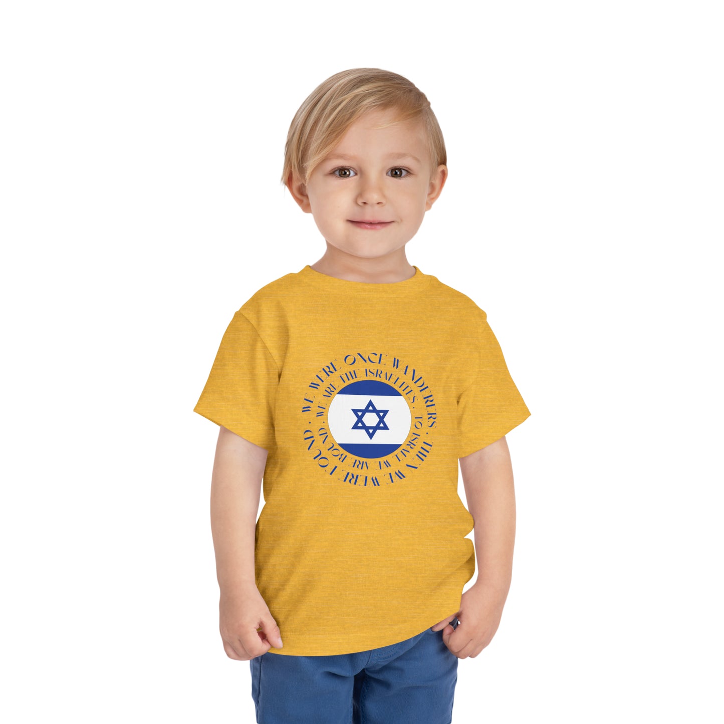 We Were Once Wanderers Israel Blue & White Toddler Short Sleeve Tee