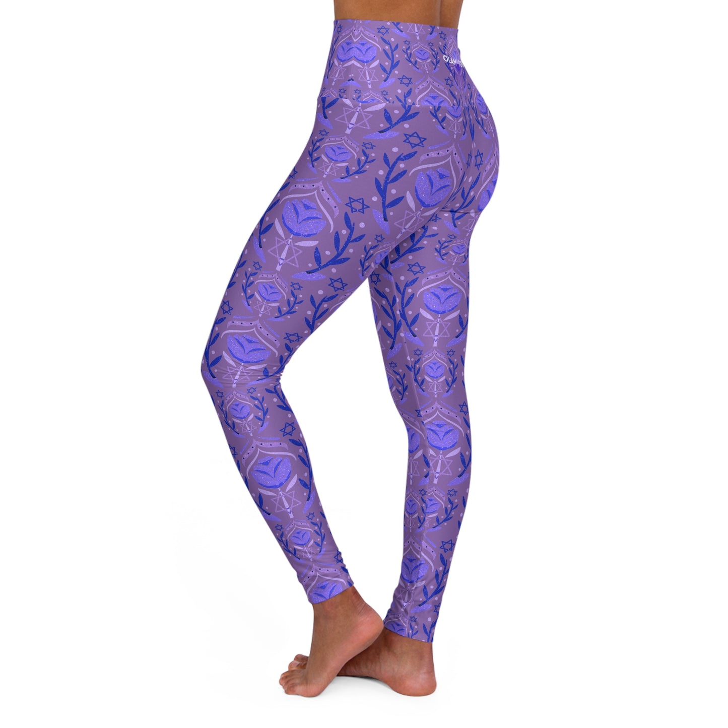 Jenna Purple Pattern on Purple High Waisted Yoga Leggings