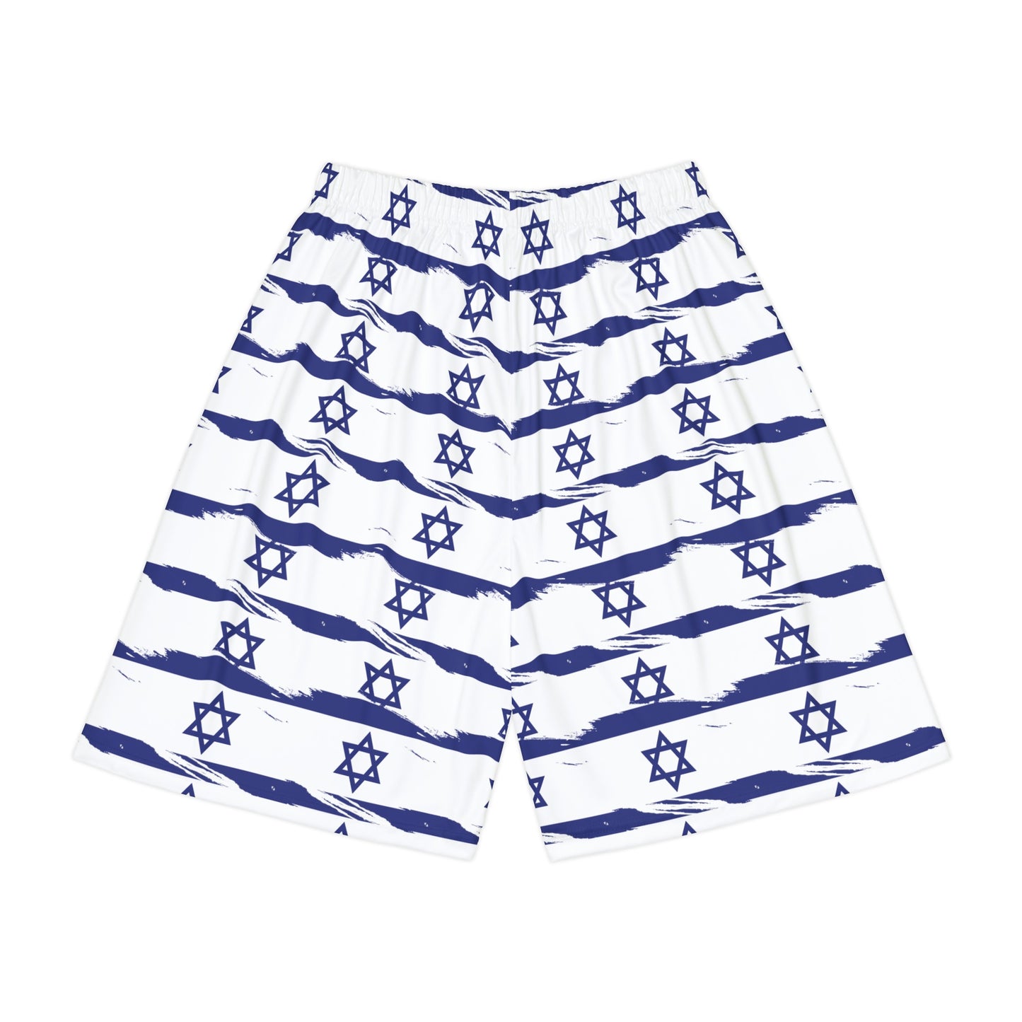 Israel Flag on Flag Lines Pattern Men’s Sports Shorts