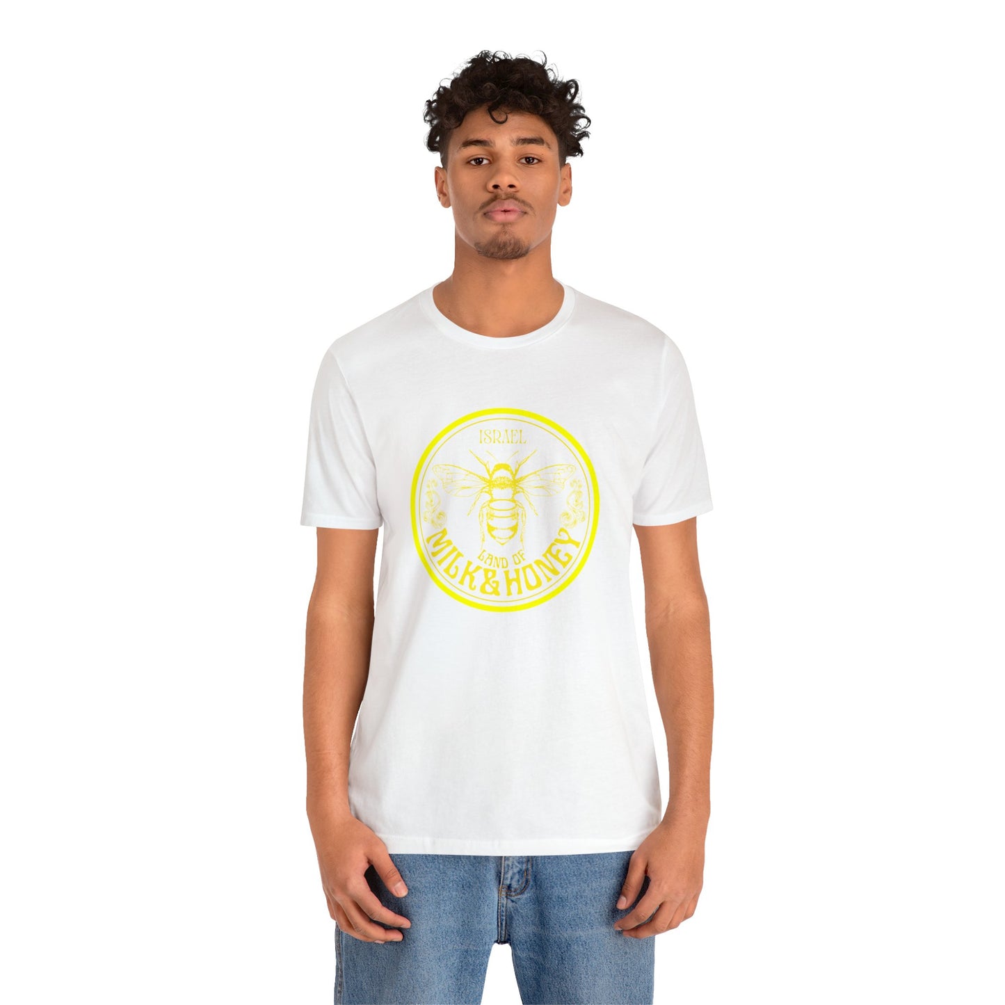 Israel Yellow Milk & Honey Badge Unisex Jersey Short Sleeve Tee