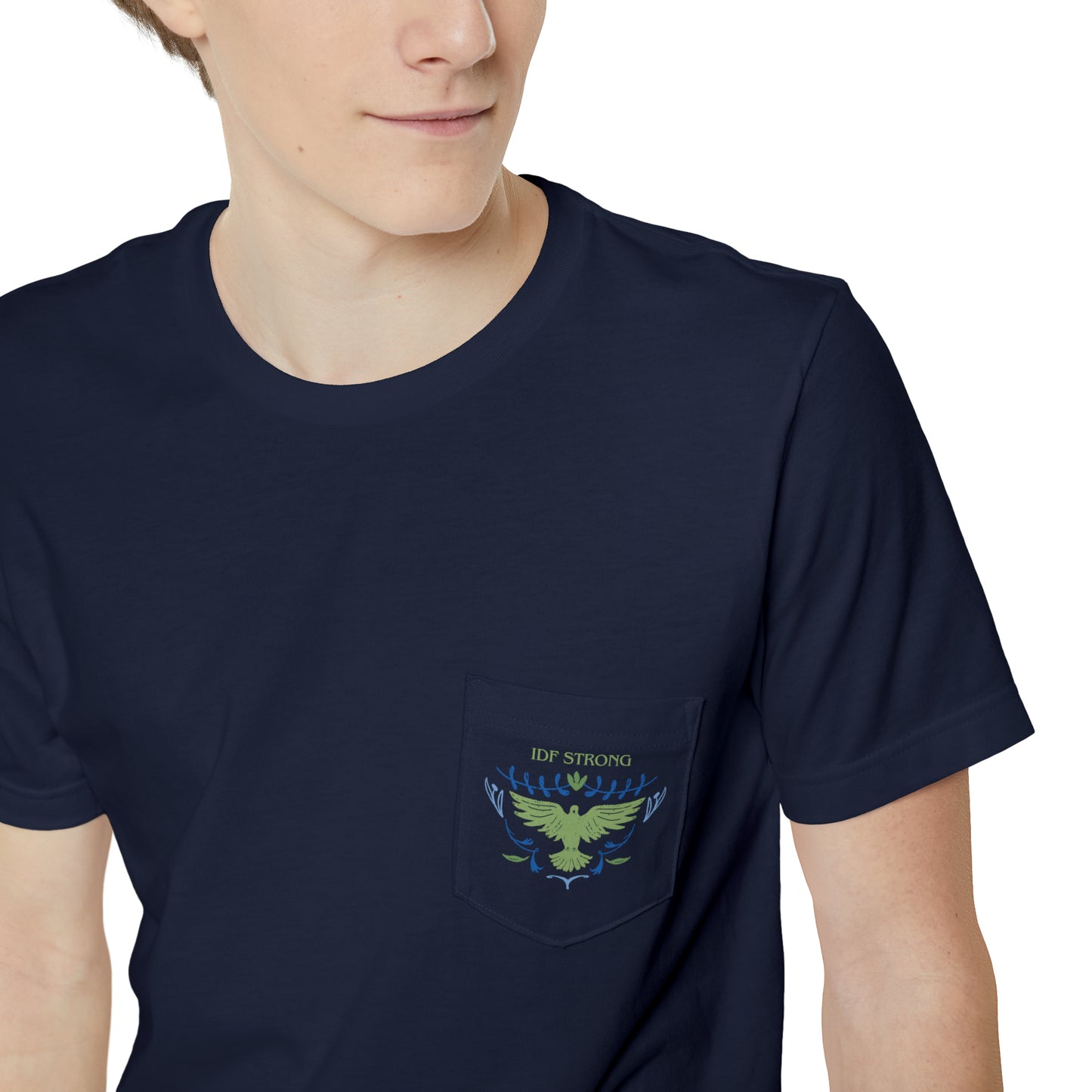 IDF Strong Army Green Unisex Pocket T-shirt