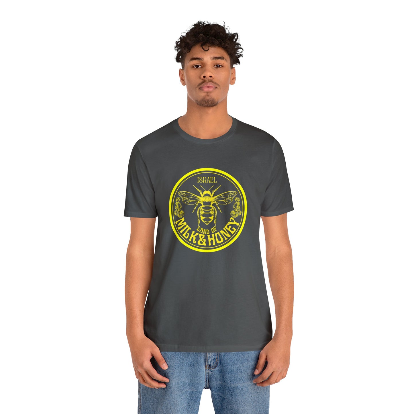 Israel Yellow Milk & Honey Badge Unisex Jersey Short Sleeve Tee