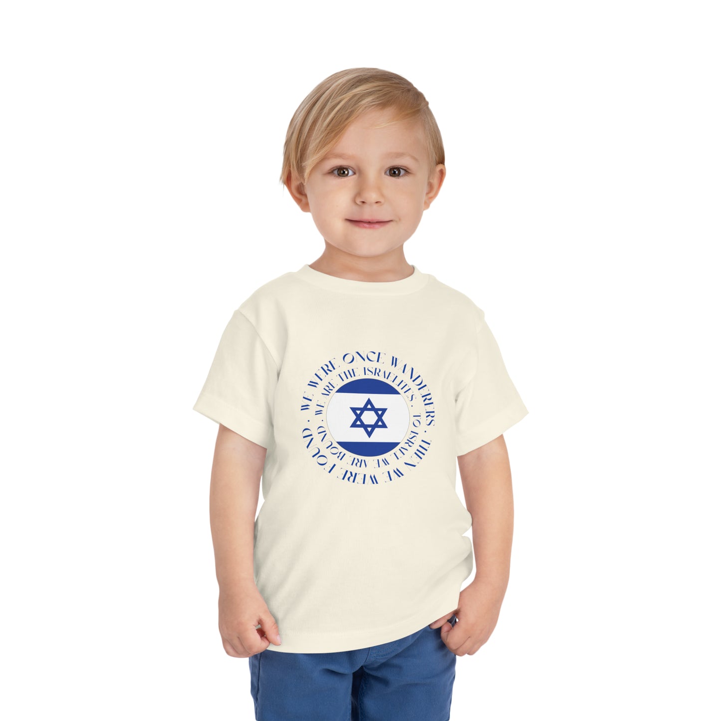 We Were Once Wanderers Israel Blue & White Toddler Short Sleeve Tee