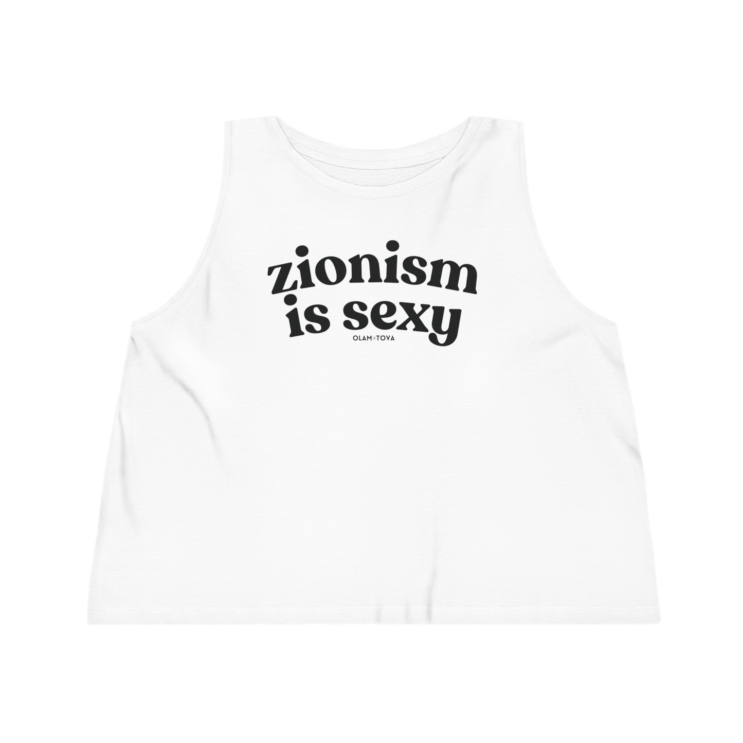 Zionism Is Sexy Black Bubble Curve Women's Dancer Cropped Tank Top