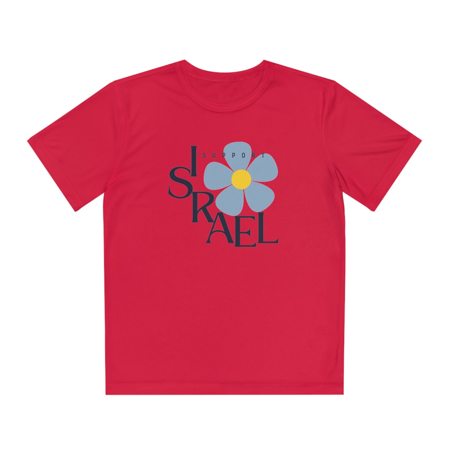 Isa Black Support Israel Flower Youth Competitor Tee