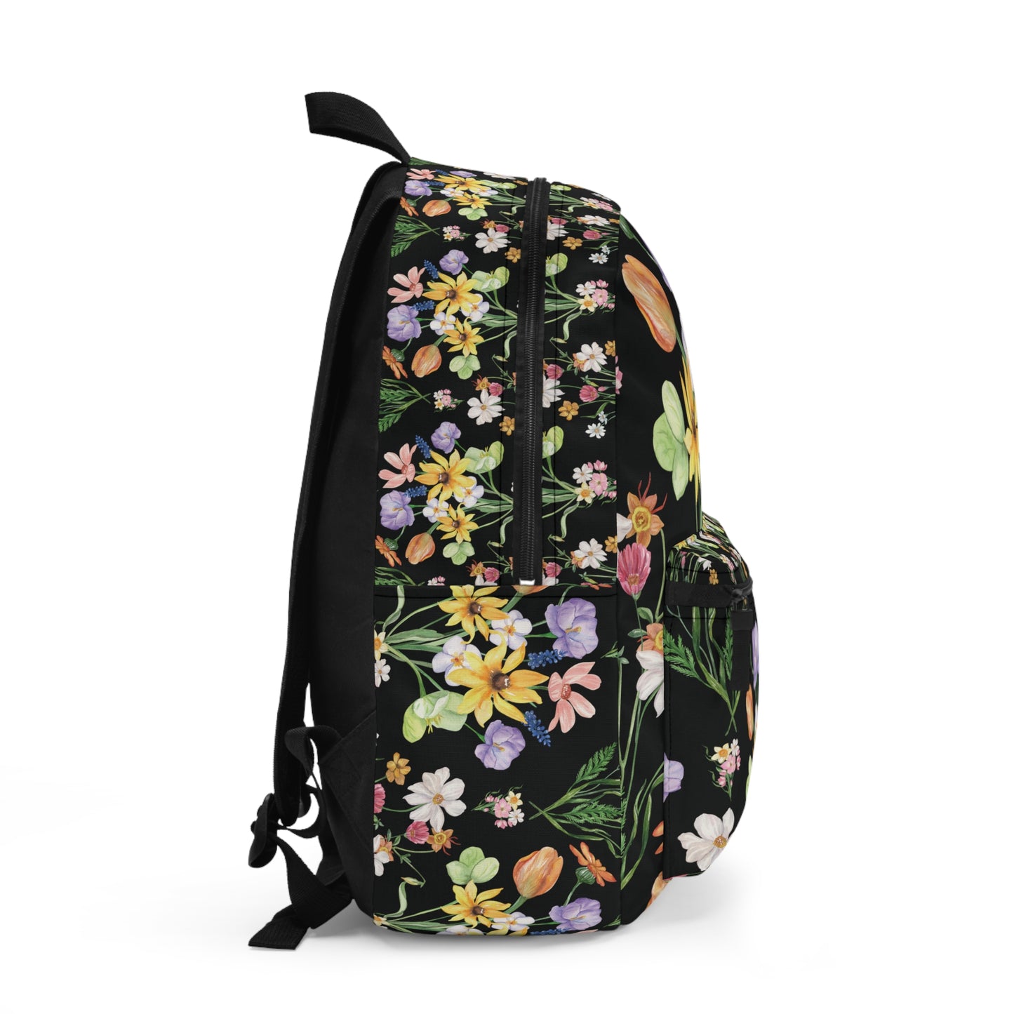 Yvonne Floral Pattern on Black Backpack