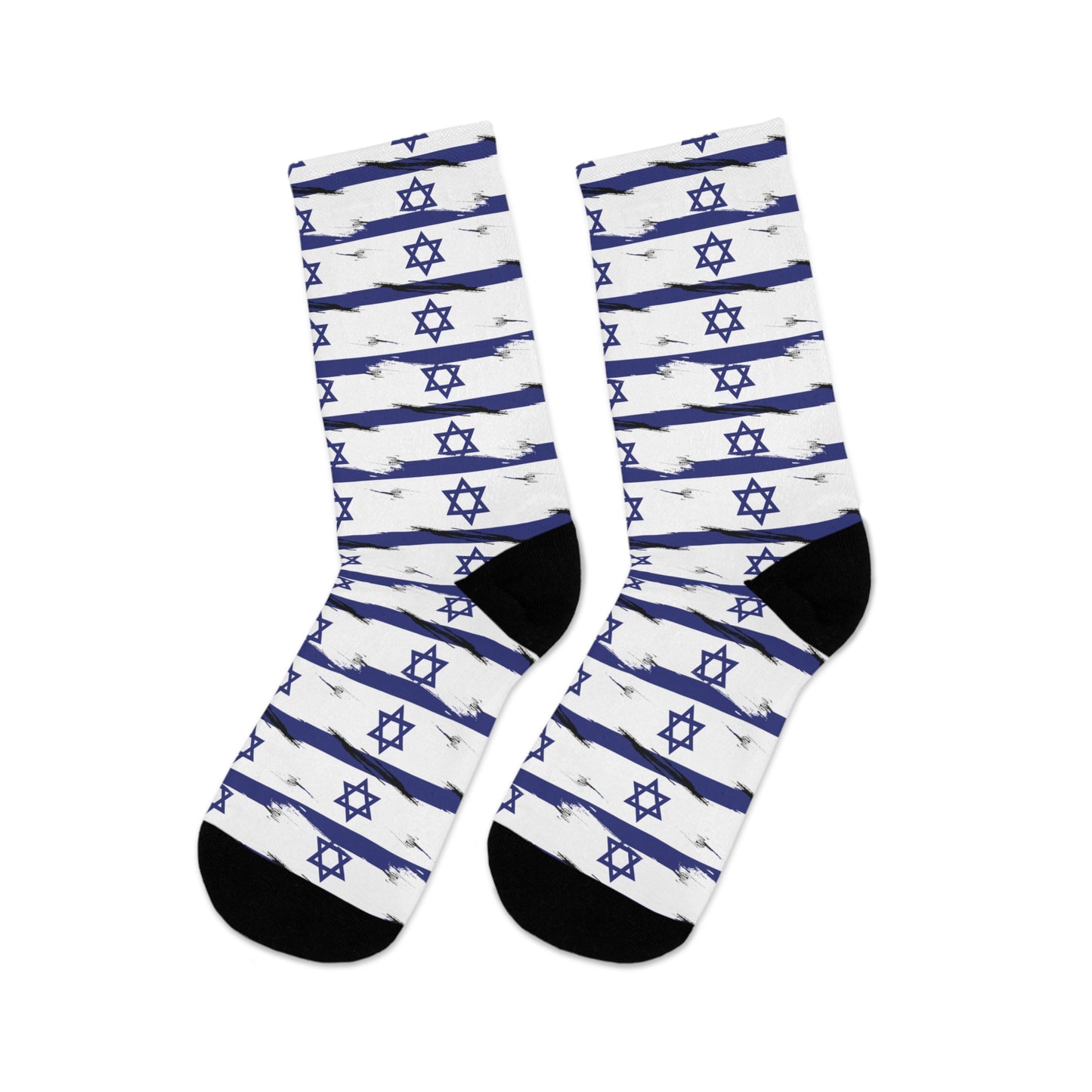 Israel Flag on Flag Lines Pattern Recycled Poly Socks