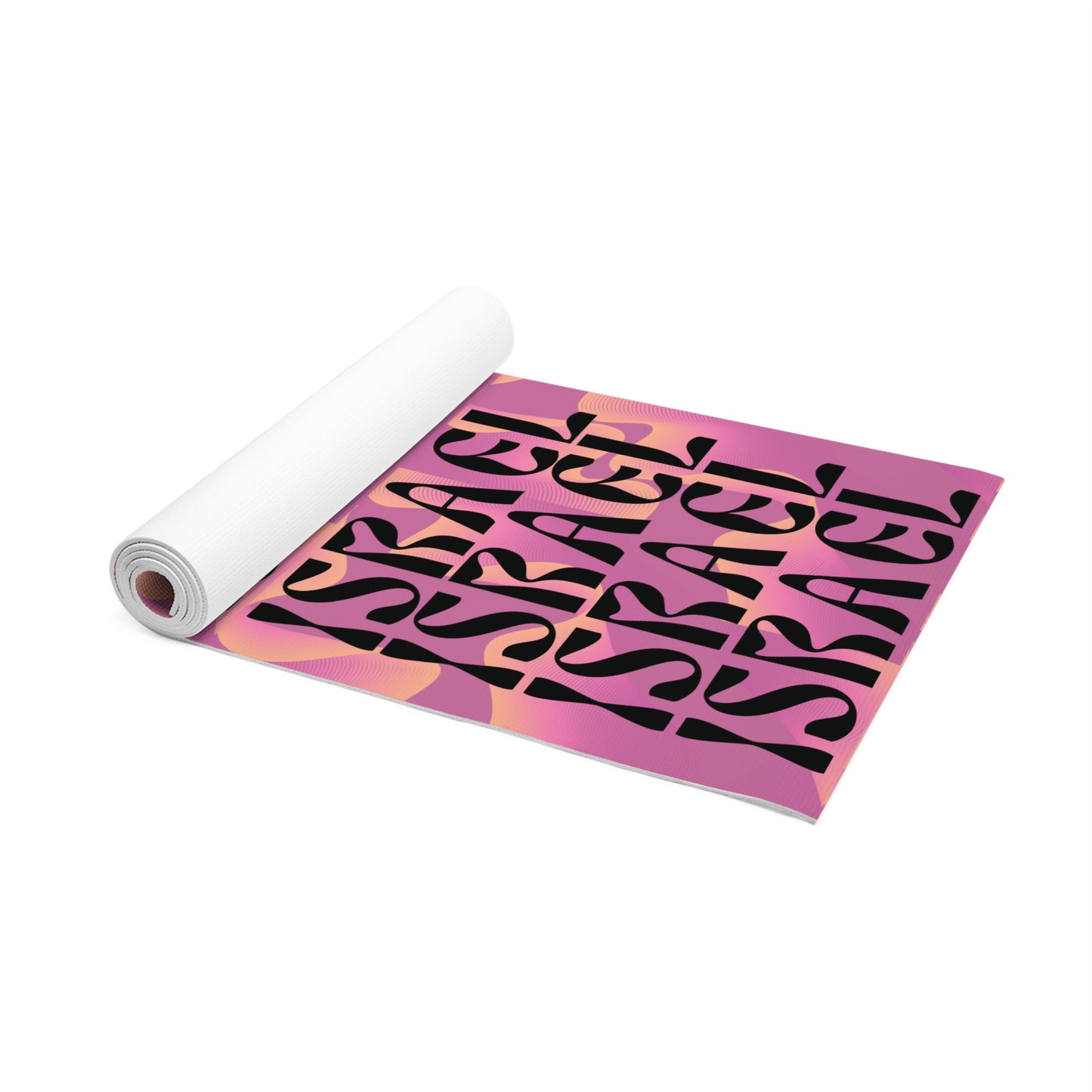 Flow & Squiggle Israel Pink & Coral on Pink Foam Yoga Mat