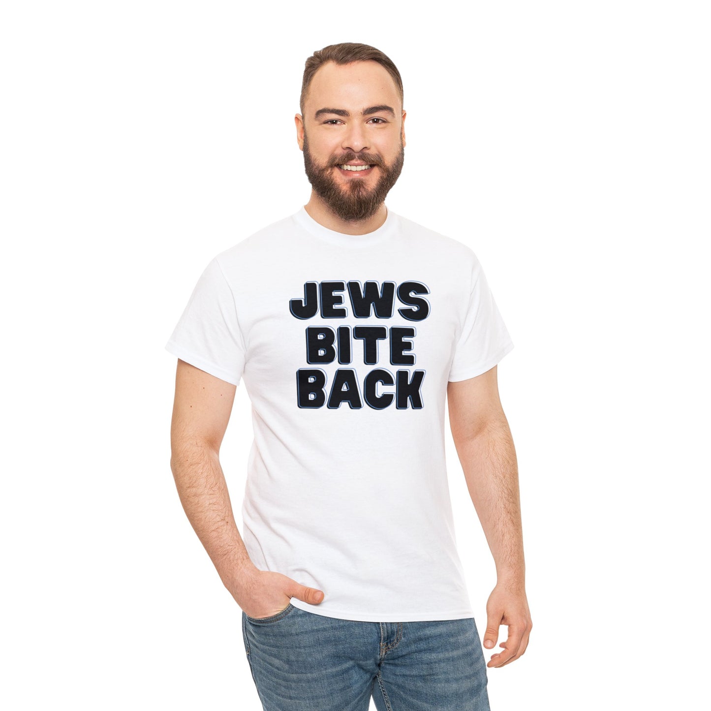 Jews Bite Back Black & Blue Unisex Heavy Cotton Tee