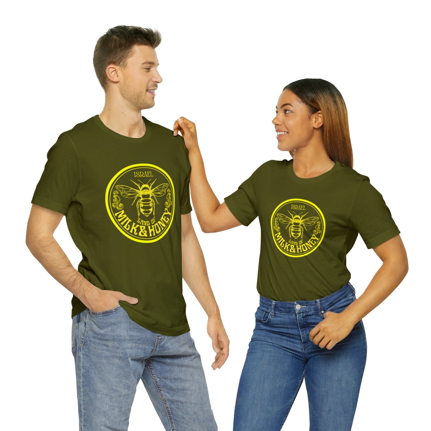 Israel Yellow Milk & Honey Badge Unisex Jersey Short Sleeve Tee