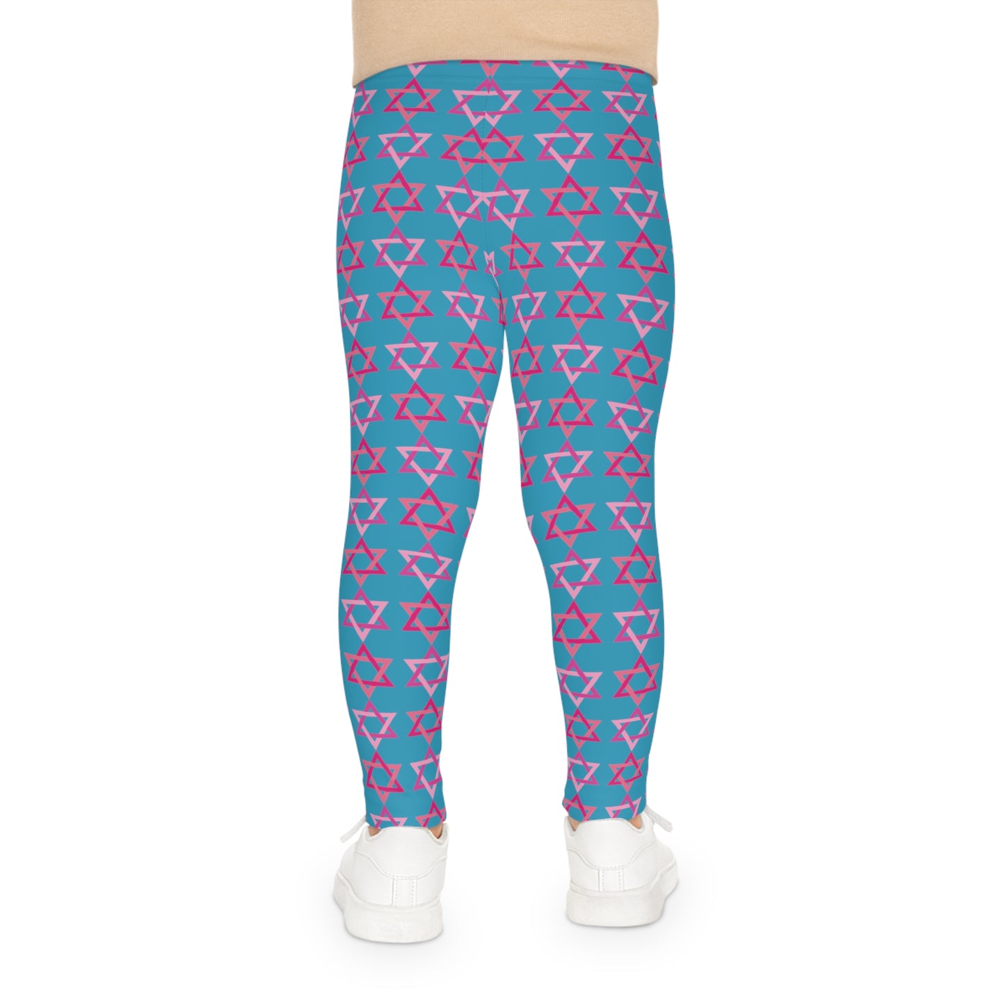 David Pinks Magan David Pattern on Turquoise Kids Leggings