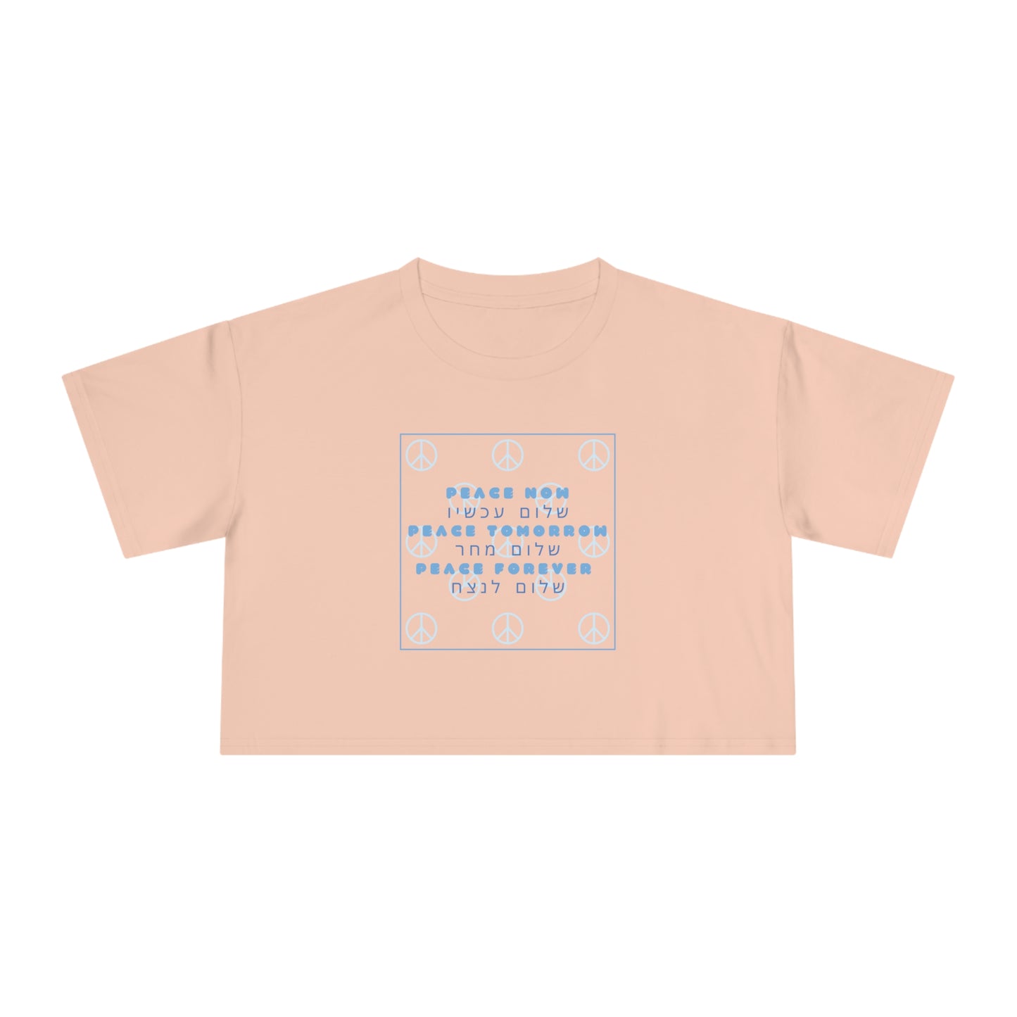 Blue Peace Square Women's Crop Tee