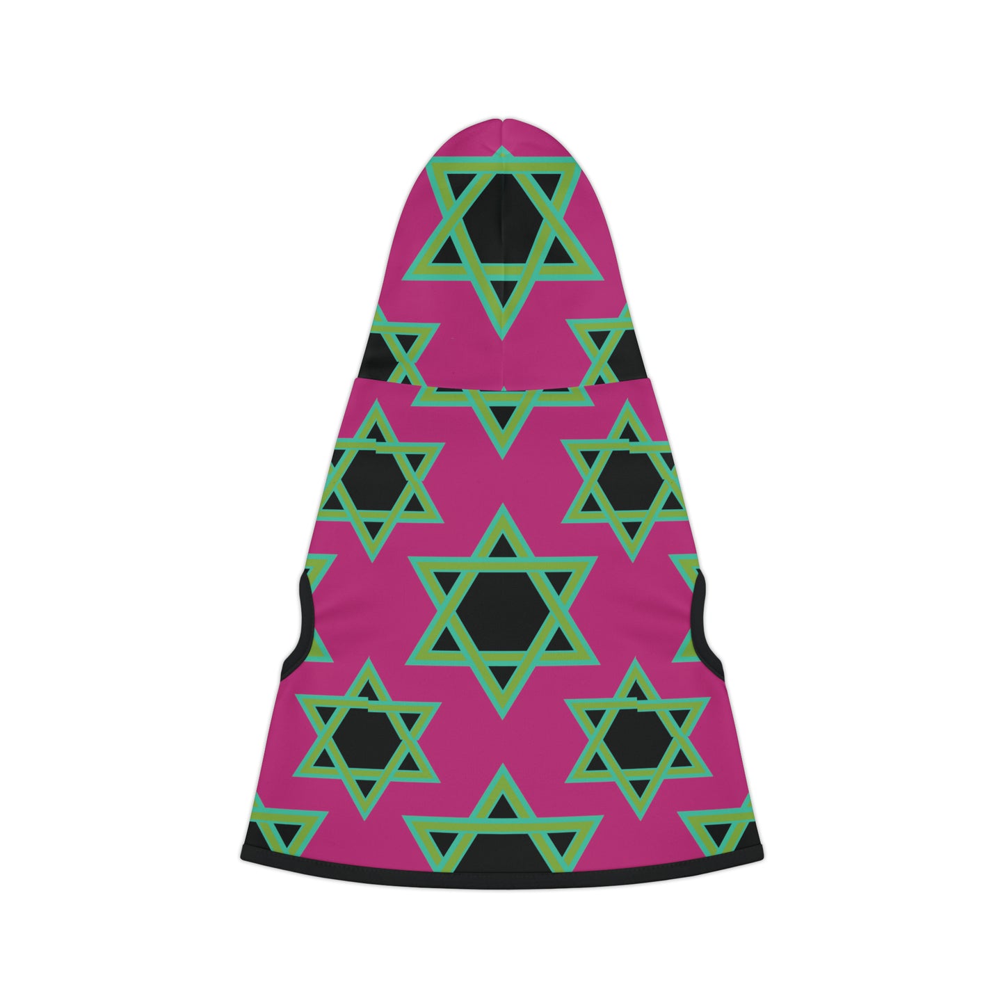 Magan Green David Pattern on Hot Pink Pet Hoodie