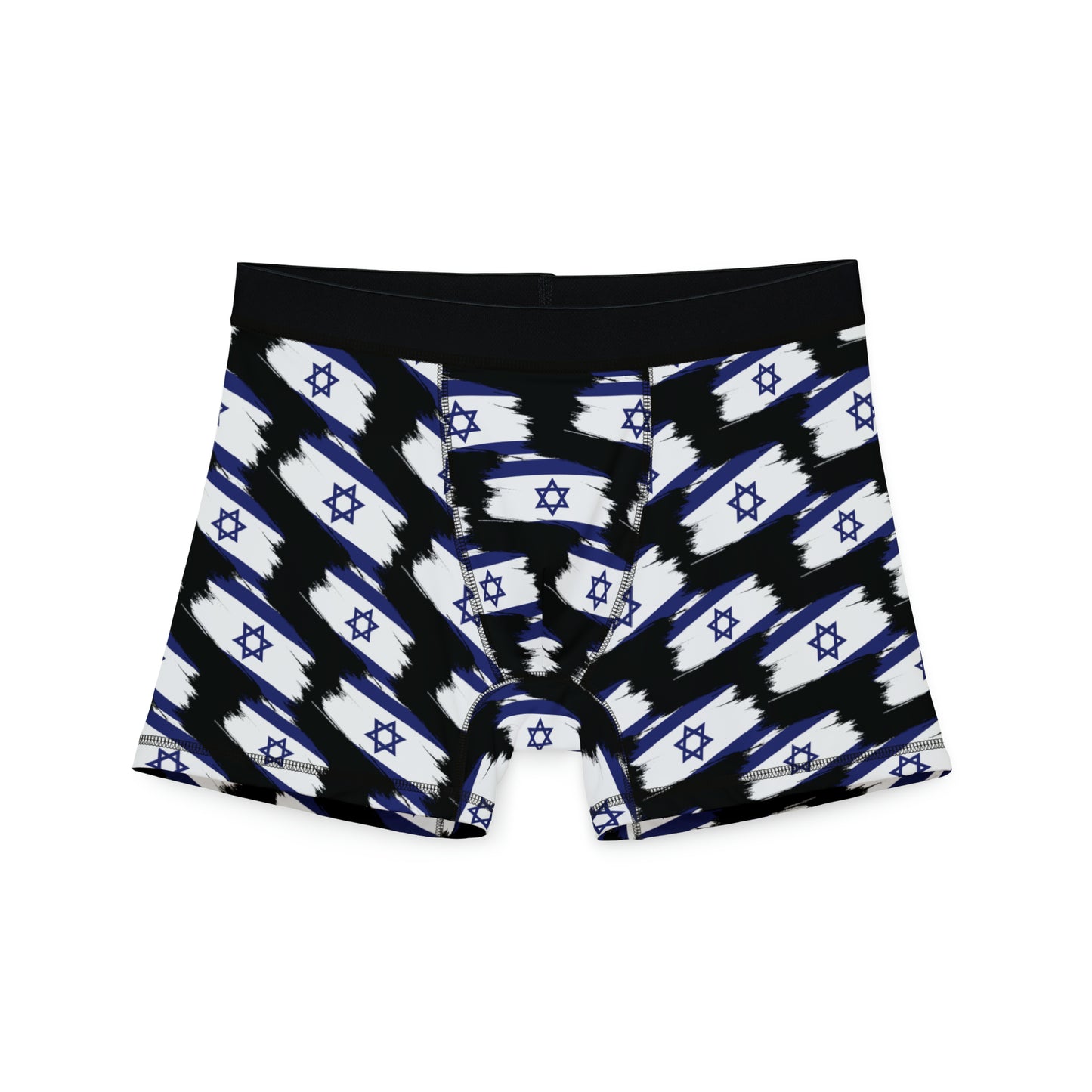 Ilay Larger Israel Flag Pattern on Black Men's Boxers