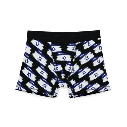 Ilay Larger Israel Flag Pattern on Black Men's Boxers