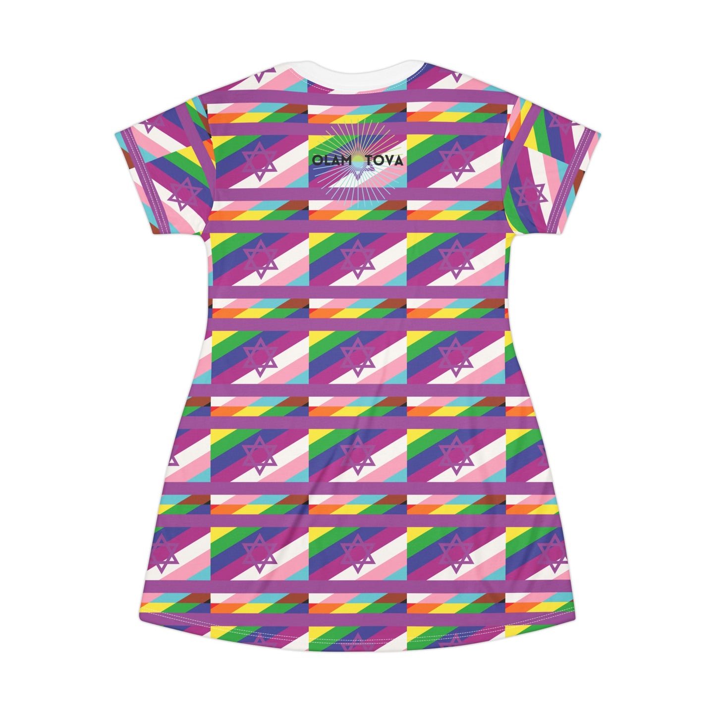 Hot Pink Pride Pattern T-Shirt Dress