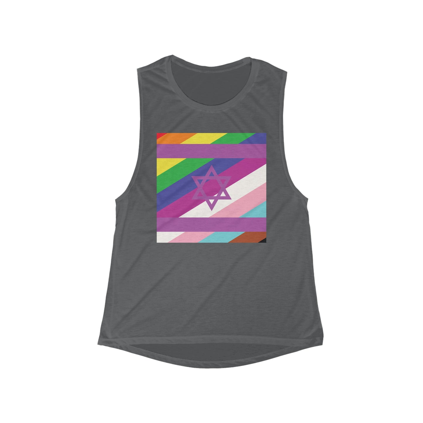 Hot Pink Pride Flowy Scoop Muscle Tank