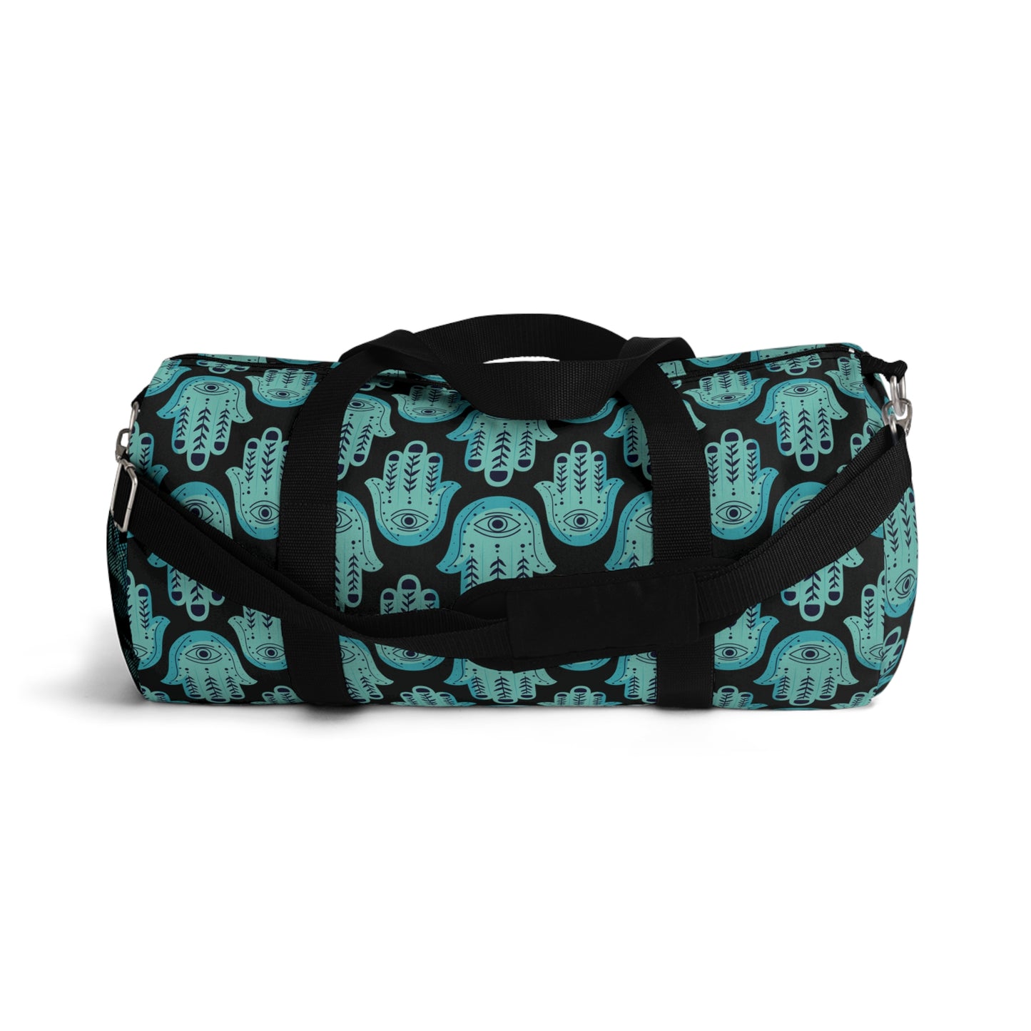 Hannah Bright Turquoise Hamsa Pattern Duffel Bag