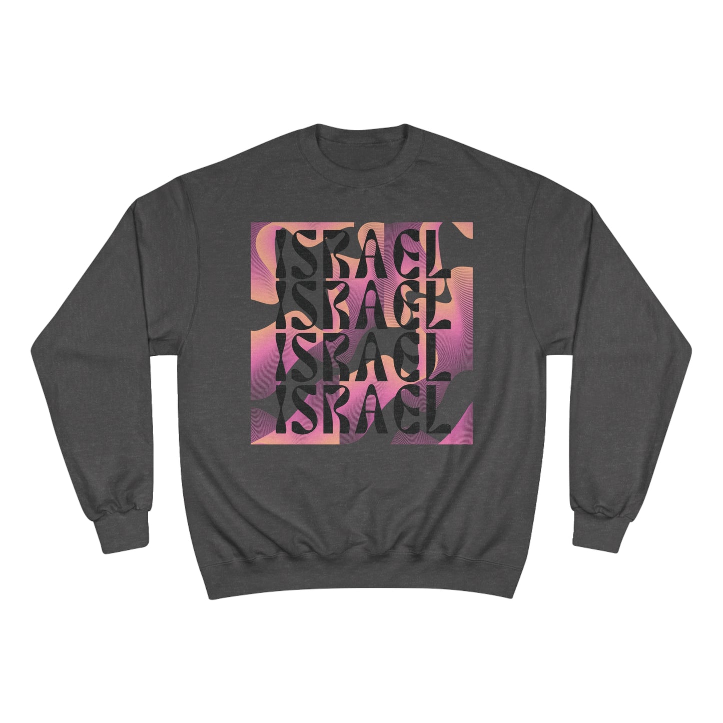 Flow & Squiggle Israel Pink & Coral Square Champion Sweatshirt