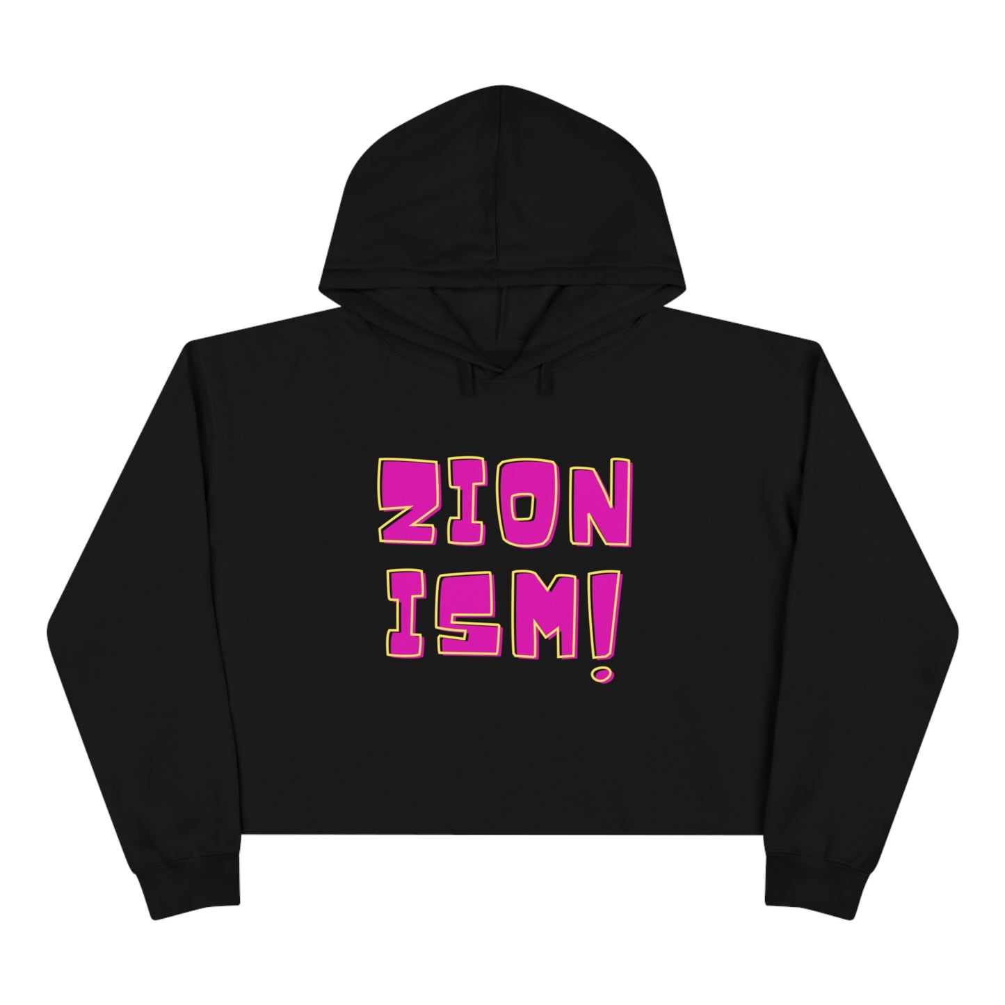 ZION Black Pink Crop Hoodie