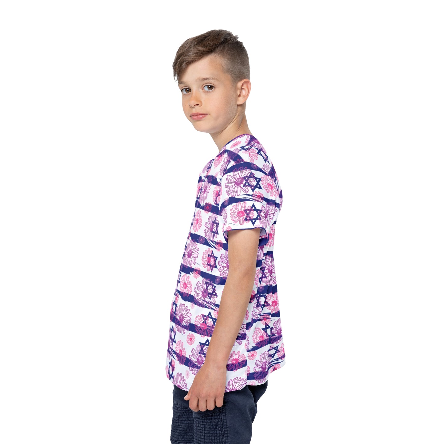 Israel Flowers Summer Swim Kids Sports Jersey