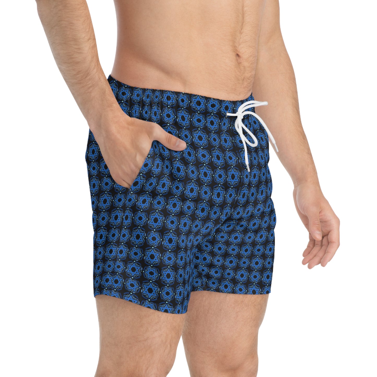 Yechiel Black Star Swim Trunks