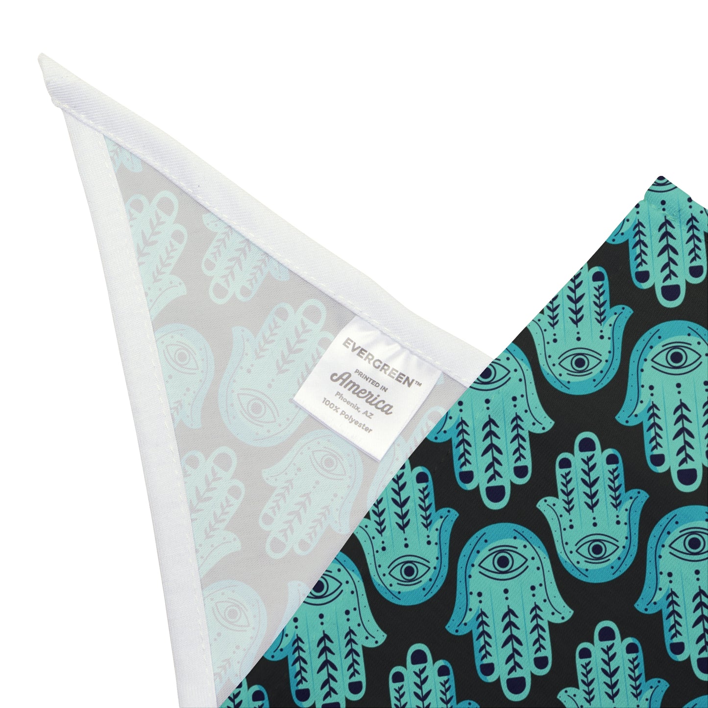 Hannah Bright Turquoise Hamsa Pattern Pet Bandana