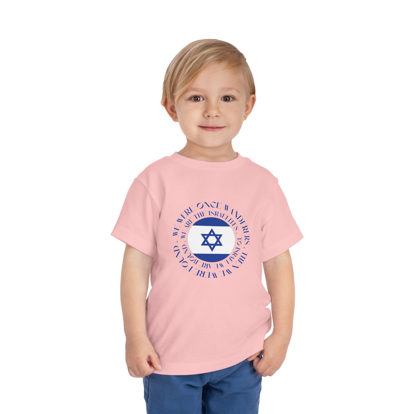 We Were Once Wanderers Israel Blue & White Toddler Short Sleeve Tee