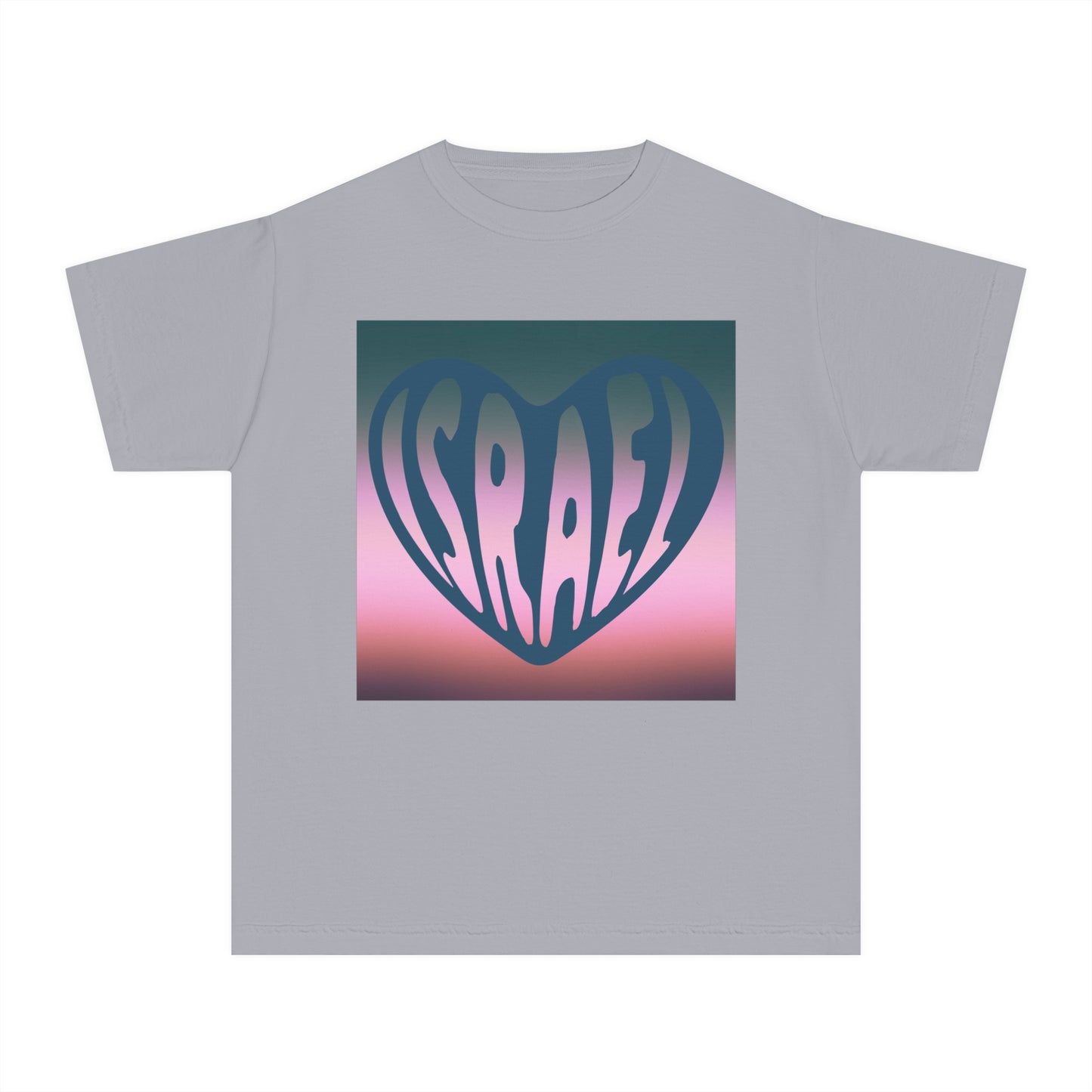 Joseph Israel Heart Forrest Green & Pale Pink Square Youth Midweight Tee